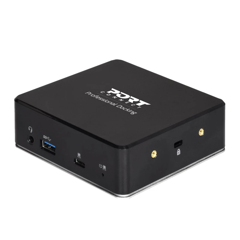 PORT USB-C 11-in-1 Multiport Hub Docking Station - 2x HDMI 4K, 3x USB-A, USB-C PD 100W, RJ45 Gigabit Ethernet, Audio Jack - Black