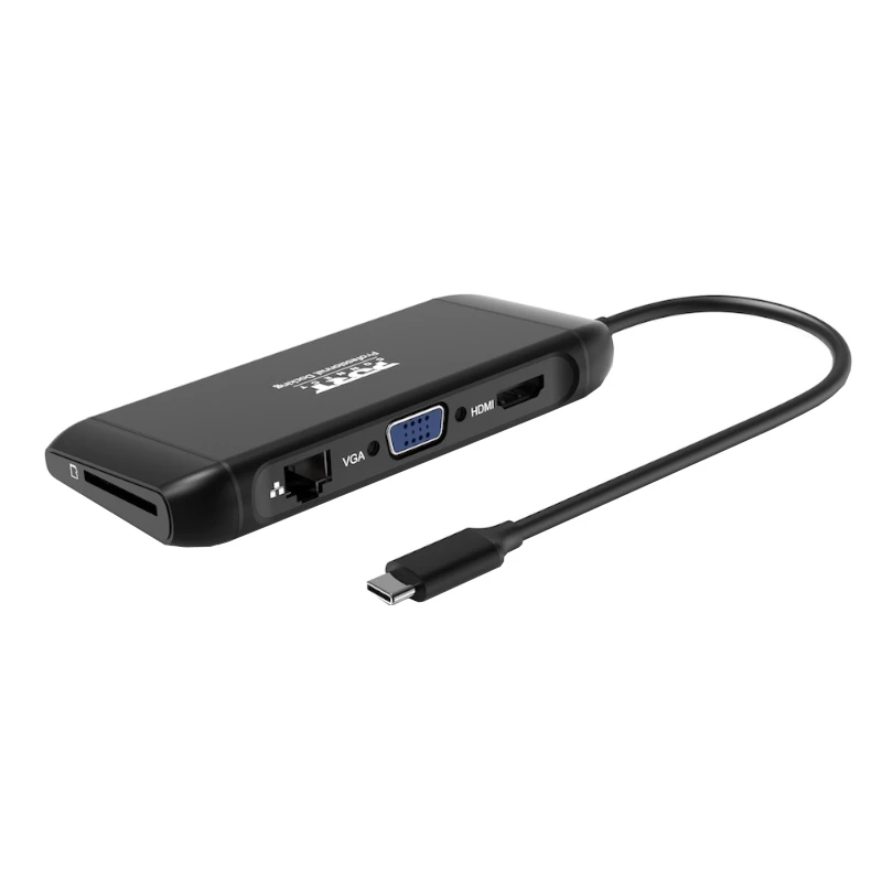 PORT USB-C Docking Station 11-in-1 Hub with 4K HDMI, VGA, Gigabit Ethernet, 100W PD, USB 3.1, SD/MicroSD, Audio - Black