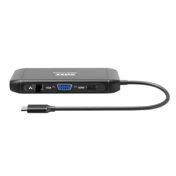 PORT USB-C Docking Station 11-in-1 Hub with 4K HDMI, VGA, Gigabit Ethernet, 100W PD, USB 3.1, SD/MicroSD, Audio - Black