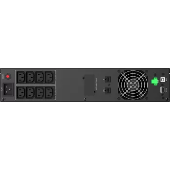 PowerWalker VI 3000 RLE UK Line-Interactive UPS, 3000 VA/1800 W, Rackmount 2U, 8x IEC C13 + 1x IEC C19, USB/RS-232, AVR, LCD