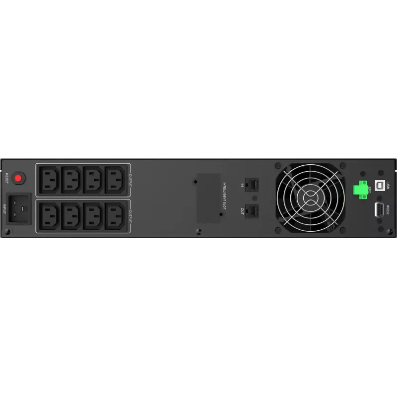 PowerWalker VI 3000 RLE UK Line-Interactive UPS, 3000 VA/1800 W, Rackmount 2U, 8x IEC C13 + 1x IEC C19, USB/RS-232, AVR, LCD