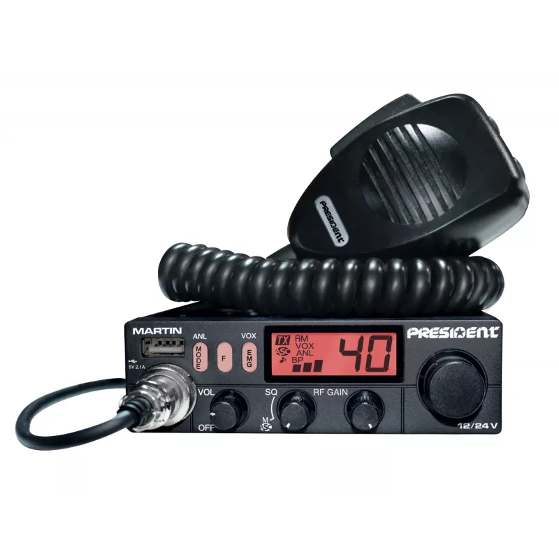 President Martin ASC CB Radio Transceiver AM/FM 12/24V