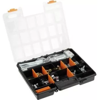 PRESSOL Grease Gun Accessory Set, 13-Piece, M10x1, Armored Hose, Galvanized Steel, in Case (17023)