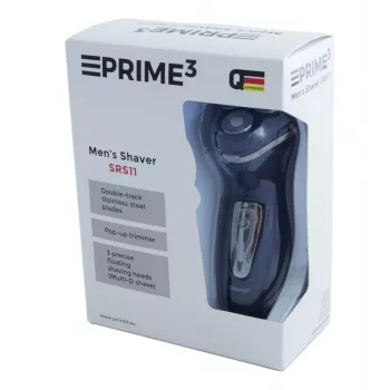 PRIME3 SRS11 Men's Rotary Shaver with Pop-up Trimmer, Black/Silver