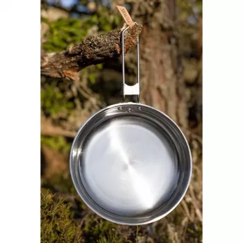 Primus Cookset Campfire Pot Set L - 2-Piece Stainless Steel Camping Cookware with Colander Lid, 4.8L Total Capacity
