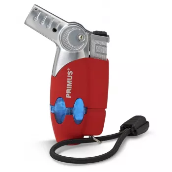 Primus PowerLighter III Spark Piezo Kitchen Lighter – Red, Refillable Butane Gas, Windproof, Adjustable Flame, Outdoor & Camping