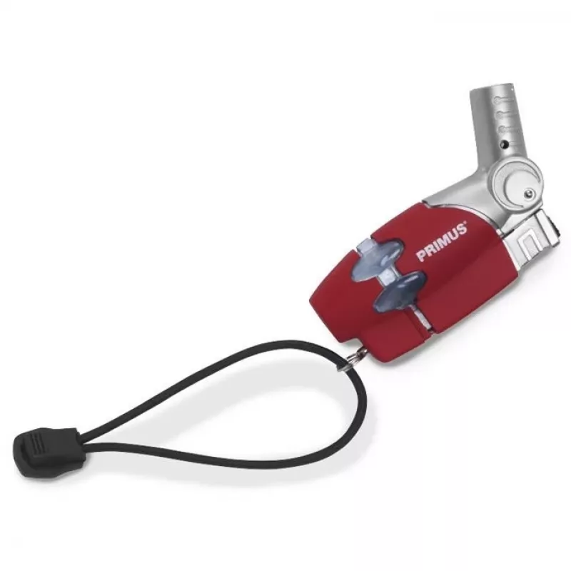 Primus PowerLighter III Spark Piezo Kitchen Lighter – Red, Refillable Butane Gas, Windproof, Adjustable Flame, Outdoor & Camping