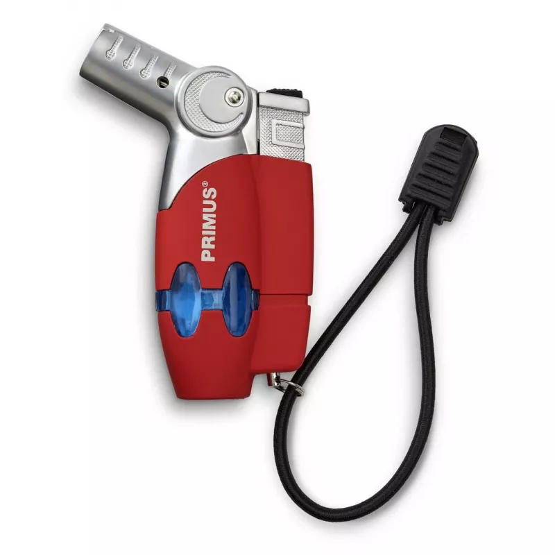 Primus PowerLighter III Spark Piezo Kitchen Lighter – Red, Refillable Butane Gas, Windproof, Adjustable Flame, Outdoor & Camping