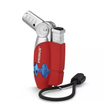 Primus PowerLighter III Spark Piezo Kitchen Lighter – Red, Refillable Butane Gas, Windproof, Adjustable Flame, Outdoor & Camping