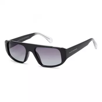 PRIVÉ REVAUX Men's Good Vibes S807 Square Sunglasses, Black Frame, Smoke Lens, UV400, 55-19-145 mm