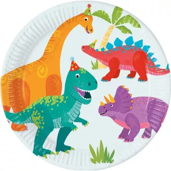 Procos Dino Party Paper Plates 23cm 8-Pack 97973