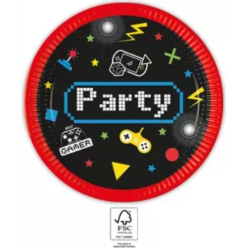 PROCOS Gaming Party Paper Plates 23cm 8-Pack (93769)