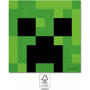 Procos Minecraft Party 2-Ply Paper Napkins 20 Pack (95443)