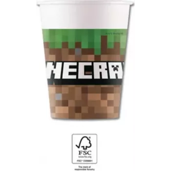 Procos Minecraft Party Paper Cups 250 ml 8-Pack 95442