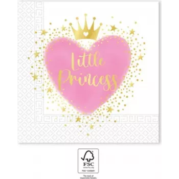 Procos My Little Princess 2-Ply Paper Napkins 33x33 cm, 20-Pack, Multi-Colour Princess Print (96478)