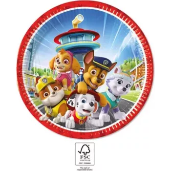 Procos Paw Patrol Paper Plates 8-Pack, 23 cm, Multi-Coloured 95597