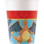 Procos Pokémon Paper Cups 8-Pack 200ml Pikachu Charmander Squirtle Bulbasaur Party Cups 98401