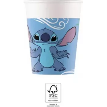 Procos Stitch & Angel Paper Cups 200ml 8-Pack | Disney Lilo & Stitch Party Cups 96795