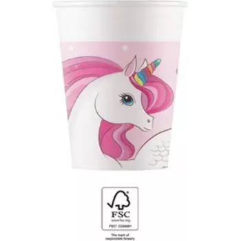 Procos Unicorn Rainbow Paper Cups 200ml 8 Pack 93759