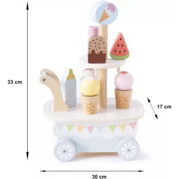 Promis LD04 Wooden Ice Cream Parlor Trolley for Children