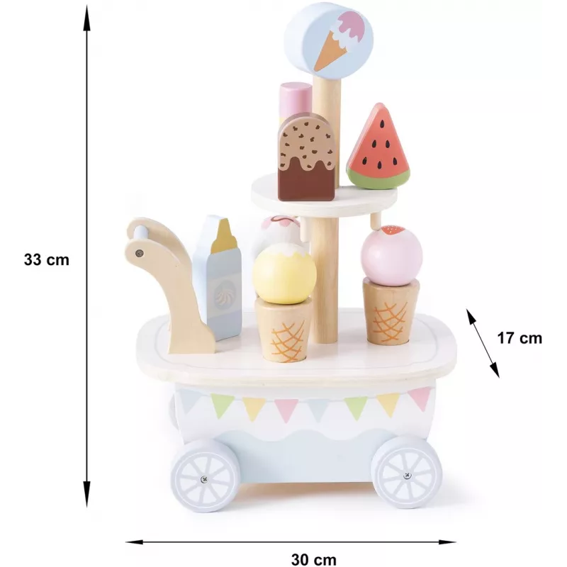 Promis LD04 Wooden Ice Cream Parlor Trolley for Children