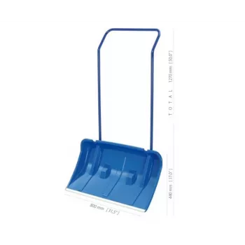 PROSPERPLAST PP. Double Shovel Arctic Blue 80cm Snow Shovel with Steel Handle