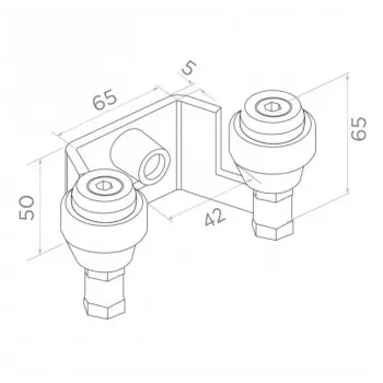 PSG 60.022.7016 Upper Gate Guide Bracket for Sliding Gates, 42mm Rollers, Anthracite Grey RAL7016