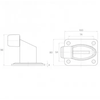PSG 60.038.9005 Gate Stop Bumper, Black RAL 9005, Rubber, 60 mm Diameter, 38 mm Height