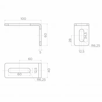 PSG 60.041 Guide Roller Bracket 100x60mm Galvanized Steel