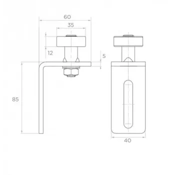 PSG 60.043 Adjustable Guide Roller Ø35 mm for Sliding Gates