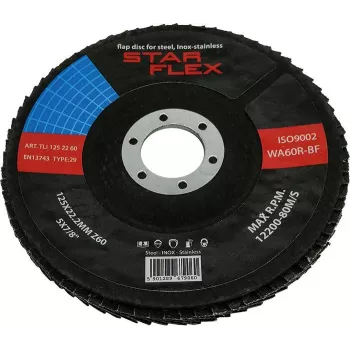 PSG Star Flex T29 Flap Disc 125 mm x 22.23 mm Grit 60 INOX TLI1252260
