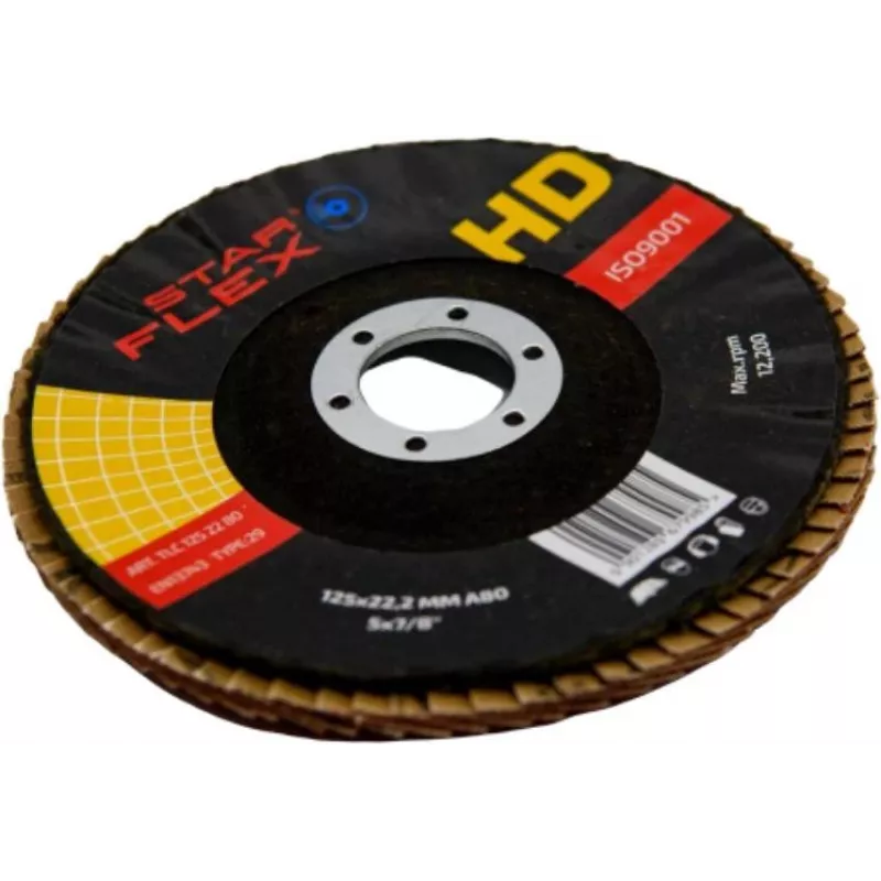 PSG Star Flex T29 SG INOX Ceramic Flap Disc 125 mm, 22.23 mm Bore, P60 Grit, Conical Type 29, for Stainless Steel
