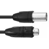 PSSO DMX Cable IP65 3-Pin XLR Male to Female 20m Black 30227843