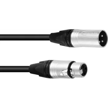 PSSO DMX Cable XLR 3-Pin 20m Black Neutrik Connectors 30227818