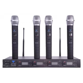 PULSAR PLL-400 UHF 4-Channel Wireless Microphone System (4 Handheld Microphones)