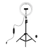 PULUZ 26cm LED Ring Light with Tripod Stand up to 1.1m and Phone Holder, USB Powered