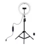 PULUZ 26cm LED Ring Light with Tripod Stand up to 1.1m and Phone Holder, USB Powered
