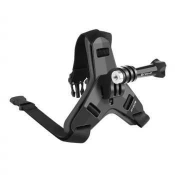 PULUZ Helmet Chin Mount for Sports Cameras (Compatible with Insta360 X5/X4, DJI Osmo Action 5 Pro) PU579B
