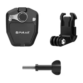 PULUZ Motorcycle Windshield Clip for Sports Cameras (DJI Osmo Action 4, GoPro Hero 12, Insta360 Ace Pro / X4) - Black