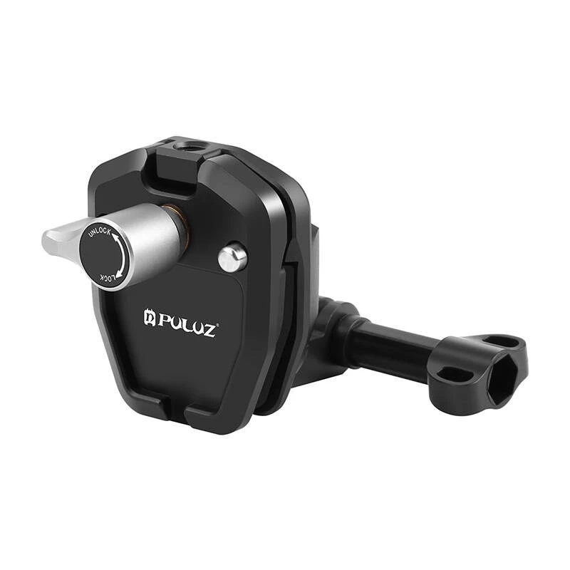 PULUZ Motorcycle Windshield Clip for Sports Cameras (DJI Osmo Action 4, GoPro Hero 12, Insta360 Ace Pro / X4) - Black