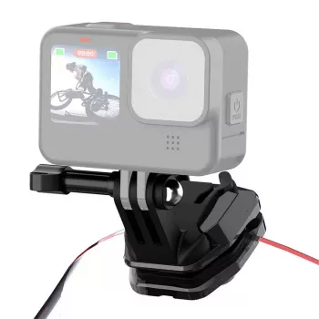 PULUZ Motorcycle Windshield Clip for Sports Cameras (DJI Osmo Action 4, GoPro Hero 12, Insta360 Ace Pro / X4) - Black