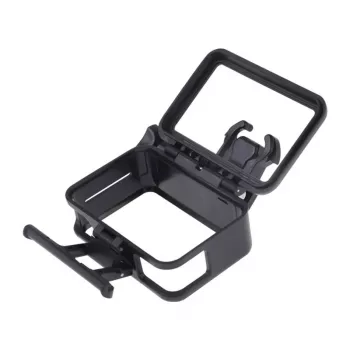 Puluz Protective Case for DJI Osmo Action - Black PC Frame with Cold Shoe Mount, Quick Release Buckle