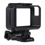Puluz Protective Case for DJI Osmo Action - Black PC Frame with Cold Shoe Mount, Quick Release Buckle