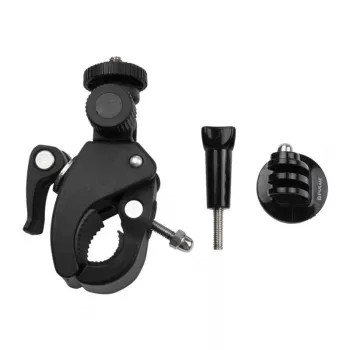 PULUZ PU177B Handlebar Mount for Action Cameras, 360° Adjustable, Tripod Thread (Black)