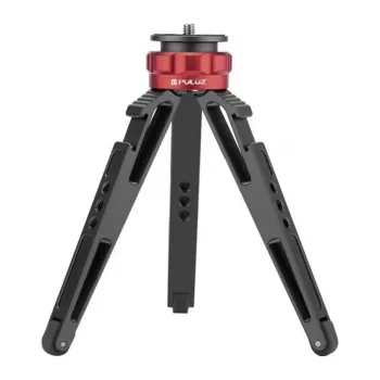 PULUZ PU3070GT Table Tripod – Compact Ball Head Tripod with Phone Holder, 1/4 inch Mount, 2kg Load, Black
