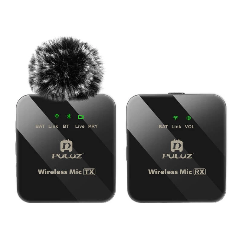 PULUZ PU3153B Wireless Lavalier Microphone 1 TX + 1 RX, 2.4GHz, USB-C, Omnidirectional Condenser, Noise Reduction, Plug-and-Play for Android & PC