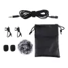 PULUZ PU424 Lavalier Microphone 1.5m 3.5mm TRRS Omnidirectional Condenser Clip-on Mic for Smartphones, DSLR Cameras, Laptops - Black