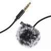 PULUZ PU424 Lavalier Microphone 1.5m 3.5mm TRRS Omnidirectional Condenser Clip-on Mic for Smartphones, DSLR Cameras, Laptops - Black