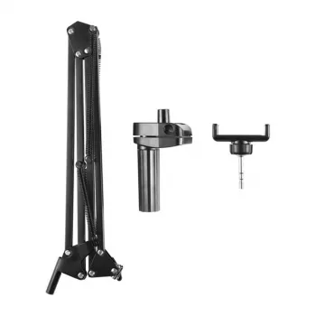 PULUZ PU650B Live Streaming Mount with Phone Holder (Black) – Desktop Stand with 16cm LED Ring Light