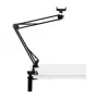 PULUZ PU650B Live Streaming Mount with Phone Holder (Black) – Desktop Stand with 16cm LED Ring Light